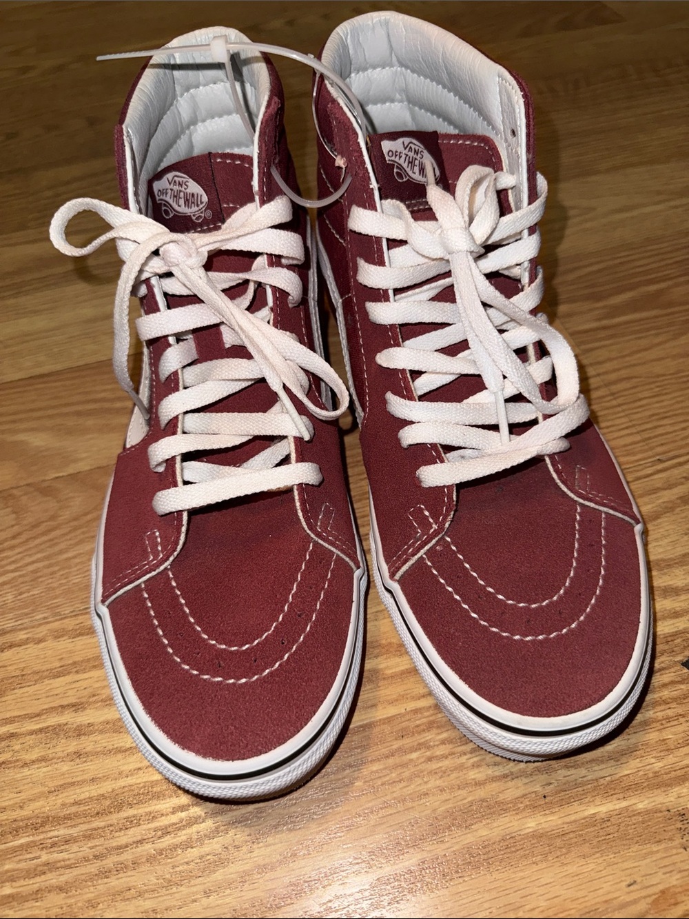 Vans Women's High-Top Sneakers in Burgundy and White